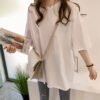 Plus size summer clothes 2026 new candy color short sleeve t-shirt women korean ins half sleeve top clothes foreign trade women's clothing wholesale - White
