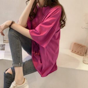 Plus size summer clothes 2026 new candy color short sleeve t-shirt women korean ins half sleeve top clothes foreign trade women's clothing wholesale