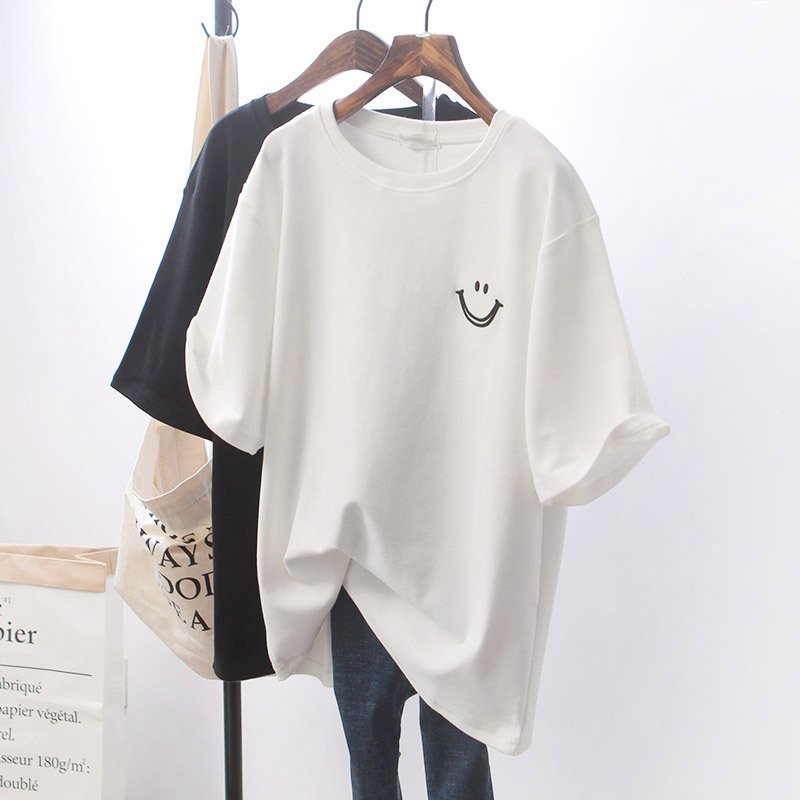 White T-shirt women's short sleeve 2026 summer new Korean loose plus size student top clothes women's ins