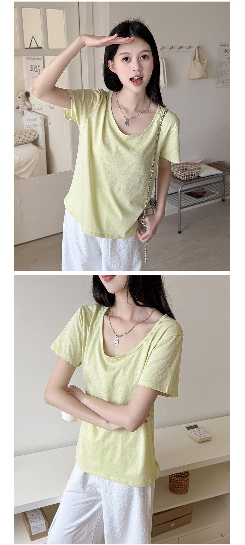 Model Wearing Vintage Shirt Side View