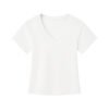 Solid color V-neck short-sleeved T-shirt women's new summer pure desire style slimming straight shoulder short top women's half-sleeved base shirt - White