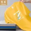 Men's Short Sleeve T-Shirt Ice Color Silk Short Sleeve Men's T-Shirt Summer Crew Neck Bottom Shirt Casual and versatile men's short T-shirt - West yellow short sleeves