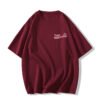 New American retro cotton heavy short-sleeved T-shirt women's design ins national trend brand niche short-sleeved top - Burgundy