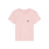 Bow embroidery short-sleeved T-shirt women's 2026 summer new slim front shoulder sweet and spicy student crew neck base top - pink