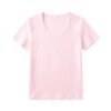 Spring Korean top, women's short-sleeved T-shirt, pure cotton, loose and slimming, inner base layer, dopamine pink women - pink