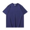 Explosive 250g pure cotton white short-sleeved T-shirt men's trendy brand solid color loose crew neck base shirt - 250 grams of Klein Blue