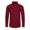 Four-sided stretch iron-free men's long-sleeved shirt mercerized vertical feel Amazon Euro size men's shirt - Burgundy (natural buckle)