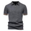 2026 Summer Men's Business Casual Knit Polo Shirt – Breathable Short Sleeve Collared T-Shirt for Work & Leisure - apricot