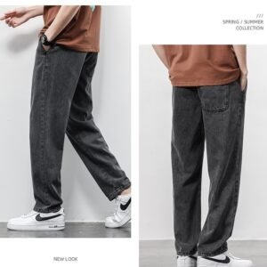 Summer washed wide-leg pants jeans men's 2026 new loose boys' straight-leg trendy brand long pants