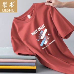 Men's Short Sleeve T-Shirt Ice Color Silk Short Sleeve Men's T-Shirt Summer Crew Neck Bottom Shirt Casual and versatile men's short T-shirt