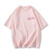 New American retro cotton heavy short-sleeved T-shirt women's design ins national trend brand niche short-sleeved top - pink