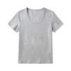 Spring Korean top, women's short-sleeved T-shirt, pure cotton, loose and slimming, inner base layer, dopamine pink women - Dark gray