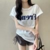 Loose short-sleeved T-shirt women's 2026 new summer new design niche chic retro student top trend - White